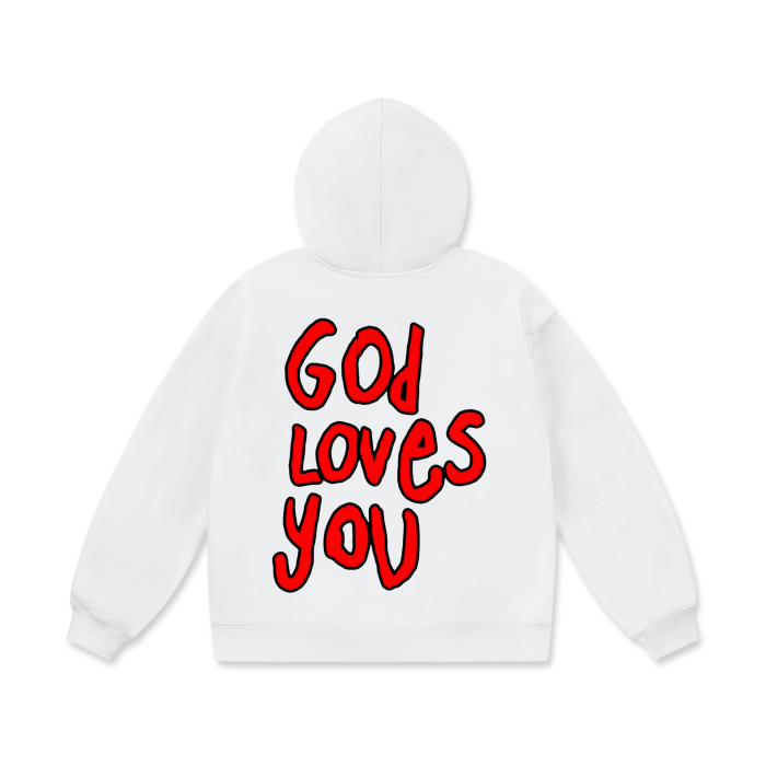 God Loves You Oversize Heavyweight Fleece Hoodie